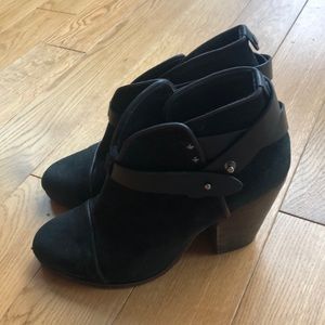 Rag & Bone Harrow Nubuck High Block-Heel Booties